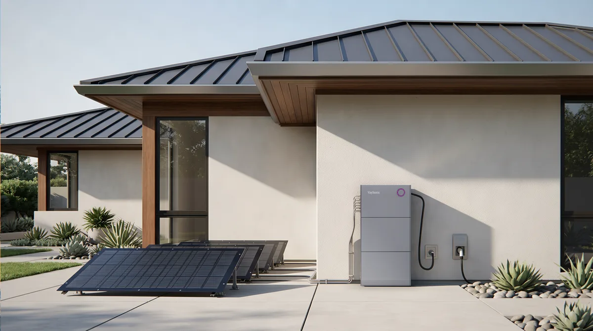 Patio, with ground-mounted modules